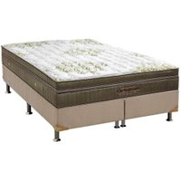 Conjunto Box King: Colchão Molas Ortobom Ensacadas Gold Ultragel + Cama Box Nobuck Clean (186x198)