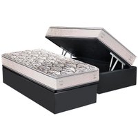 Cama Box Baú Solteiro: Colchão Anatômico Herval AG65 Santorini C1604 ErgoPlus + Base CRC Suede Gray (88x188)