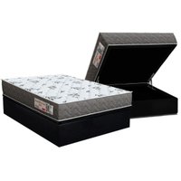 Conjunto Box Baú Casal: Colchão Molas Orthoflex D33 ComfortPedic Black + Base CRC Suede Black (138x188)