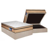 Cama Box Baú Casal: Colchão Ortopédico Plumatex D45 Selectus + Base CRC Suede Clean (138x188)
