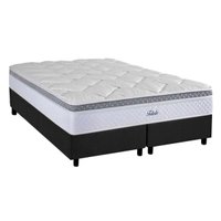 Conjunto Box King: Colchão Molas Herval Ensacadas Toledo + Base CRC Suede Gray (193x203)