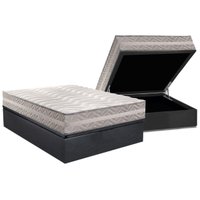 Conjunto Box Baú Casal: Colchão Molas Paropas D28 / Master Prata Double Face 25 + Base CRC Suede Gray (138x188)