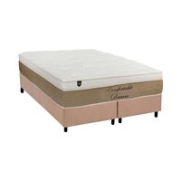 Cama Box King: Colchão Molas Luckspuma Ensacadas Comfortable Dream + Base CRC Suede Clean(193x203)