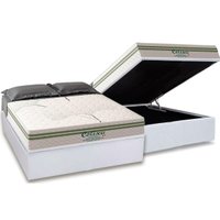 Conjunto Box Baú Casal: Colchão Molas Paropas Ensacadas Coliseu + Base CRC Suede White (138x188)
