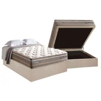 Cama Box Baú Casal: Colchão Molas MasterPocket Ensacadas Herval Maxspring Moskow + Base CRC Suede Clean (138x188)