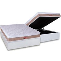 Cama Box Baú Casal: Colchão Anatômico Orthoflex Foggia Premier + Base CRC Courano White (138x188)