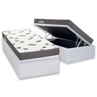Conjunto Box Baú Solteiro: Colchão Espuma Ortobom D33 Light Saúde + Base CRC Courano White (88x188)