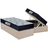 Cama Box Baú Solteiro: Colchão Anatômico Orthoflex Foggia Sogni Unic Face + Base CRC Suede Clean (88x188)