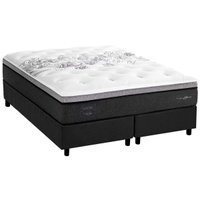 Cama Box King: Colchão Molas MasterPocket Ensacadas Herval Partenon C1629 ViscoGel + Base CRC Suede Gray (193x203x33)