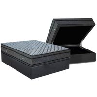 Cama Box Baú Casal: Colchão Molas Ensacadas Ortobom Orthotel Luxo + Base CRC Suede Gray (138x188)
