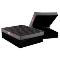 Conjunto Box Baú Casal: Colchão Espuma Polar D23 Pérola + Base CRC Suede Black (138x188)