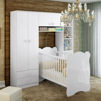 Quarto de Bebê Completo Baby 5 Portas 2 Gavetas Branco - Percasa Quarto de Bebê Completo Baby 5 Portas 2 Gavetas Branco - Percasa