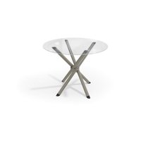 Mesa Volga Níquel Com Tampo de Vidro Incolor 95cm
