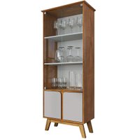 Cristaleira 4 Portas Madri 180x70 cm Naturalle Off White BECHARA