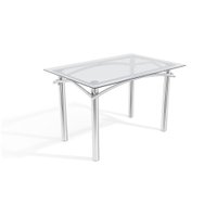 Mesa Elba Kappesberg Cromada com Tampo De Vidro Incolor 120cm