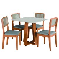 Conjunto Sala de Jantar Mesa Athenas Quadrada 4 Cadeiras Santiago Dobuê