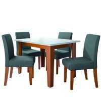Conjunto Sala Jantar Mesa Miami 1,20m 4 Cadeiras Trieste Dobuê