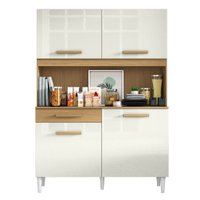 Armário de Cozinha Completa Perola Aramóveis - Madeirado/Off White