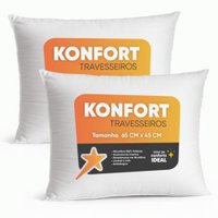 Kit 2 Travesseiros Konfort Antialérgico Microfibra Branco