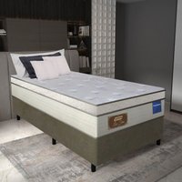 Cama Box Conjugado Solteiro com Colchão (88x73x188) Lux Firm Gazin CR35314 Areia/Marrom