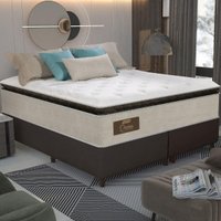 Cama Box Conjugado King com Colchão (193x73x203) Gazin CR35350 Bege/Marrom