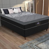 Cama Box Conjugado Casal com Colchão (138x65x188) New York HF Gazin CR35364 Preto