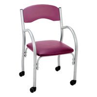 Cadeira de Escritório Estofada com Rodízios 52cm Multimóveis CR25288 Prata/Rosa