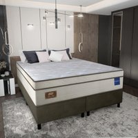 Cama Box Conjugado Queen com Colchão (158x73x198) Lux Firm Gazin CR35315 Areia/Marrom