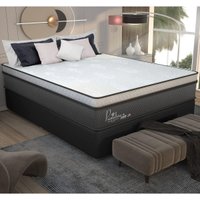 Cama Box Conjugado Casal com Colchão (138x72x188) Primeline HR Gazin CR35303 Preto