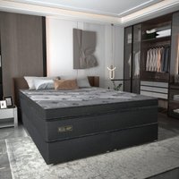 Cama Box Conjugado King com Colchão (193x78x203) Royal Black Gazin CR35300 Chumbo Escuro