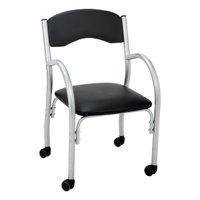 Cadeira de Escritório Estofada com Rodízios 52cm Multimóveis CR25288 Prata/Preto