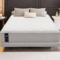 Cama Box Conjugado Queen com Colchão (158x64x198) Nevasca Gazin CR35296 Branco/Cinza Claro