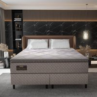 Cama Box Conjugado Queen com Colchão (158x68x198) New Class Gazin CR35323 Cacau