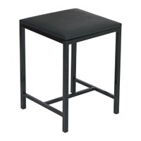 Banqueta Estofada 31cm com Aço Carbono Multimóveis CR25291 Preto