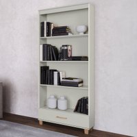 Estante para Livros 1 Gaveta 3 Prateleiras 100% Mdf Off White/Gold C57 - Pradel