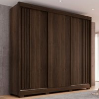Guarda-Roupa Casal Grécia 3 Portas 4 Gavetas 100% Mdf Ripado Savana - Pnr Móveis