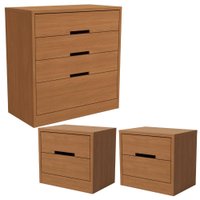 Comoda 4 Gavetas 02 Mesas de Cabeceira 2G S82224 Canela Kappesberg