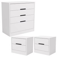 Comoda 4 Gavetas 02 Mesas de Cabeceira 2G S82224 Branco Kappesberg