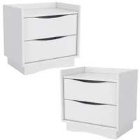 Kit 02 Mesas de Cabeceira 2 Gavetas 54 cm M261 Branco Kappesberg