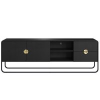 Rack Bancada Organica TV 65 Pol 180 cm 28076 Nero Preto Artesano
