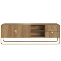Rack Bancada Organica TV 65 Pol 180 cm 28076 Hanover Dourado Artesano