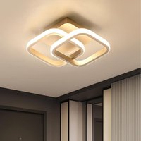 Luminária de Teto Plafon LED 20W Prisma Dourada Moderna com 3 Cores de Luz Bivolt para Sala e Quarto