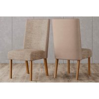 Kit 2 Cadeiras Sala Jantar Anne 2 Un Nature/Linho Areia Corano Bege - Henn