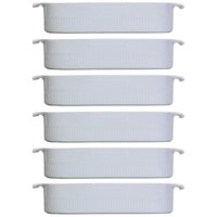 Jogo de 6 Travessas Porcelana Branca 2,5L 30x21cm Germer Restaurantes Buffets Assar e Servir