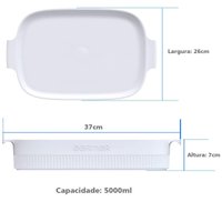 Conjunto Com 5 Formas Travessas Refratárias Para Restaurante 36x24cm Germer Branca