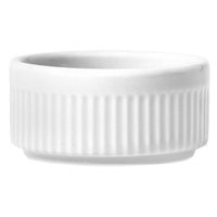 Ramekin Porcelana 130ml Canelado Branco Germer Tigela Molhos Suflês Cremes