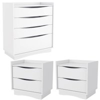 Comoda 4 Gavetas 02 Mesas de Cabeceira 2G M26061 Branco Kappesberg