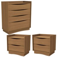 Comoda 4 Gavetas 02 Mesas de Cabeceira 2G M26061 Canela Kappesberg