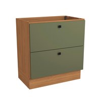 Balcão 2 Gavetas Kappesberg Pixel Canela/Verde Frevo 80cm