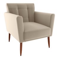 Poltrona Decorativa Pes Palito Cancun Veludo E434 Marrom Claro Milani Store
